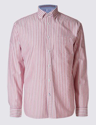 Pure Cotton Striped Shirt with Pocket